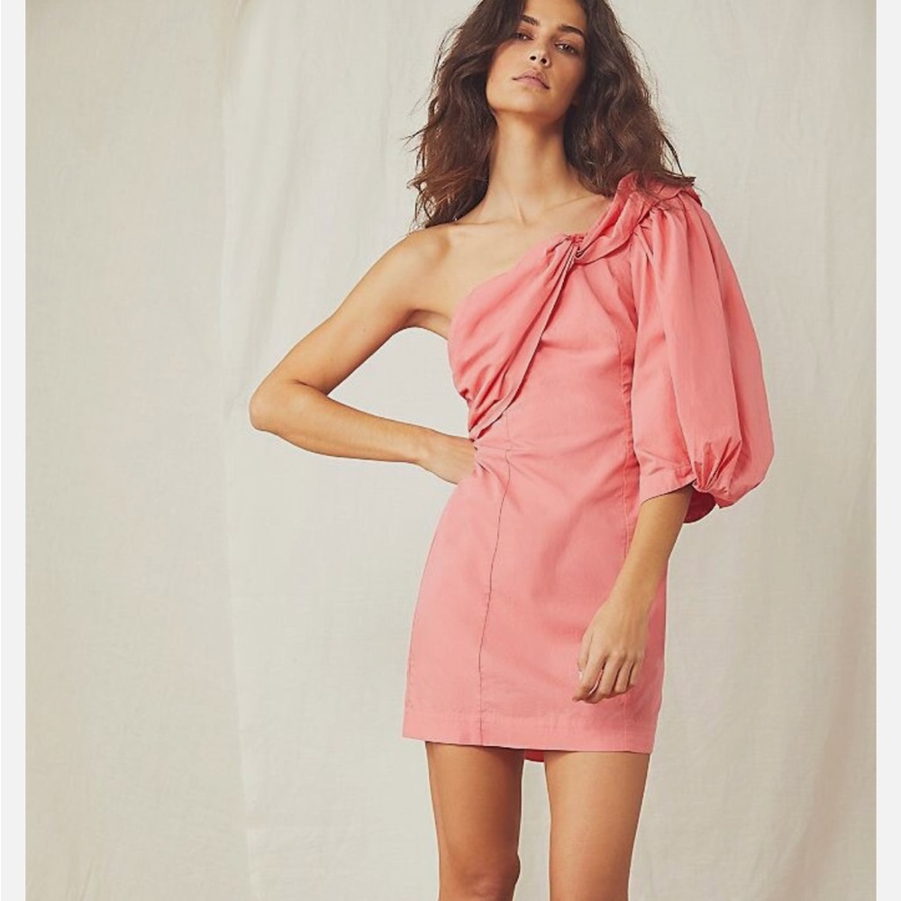 Free People One-Shoulder Coral Dress